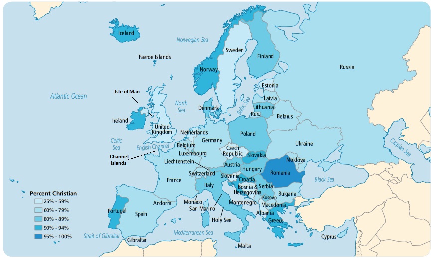 Map of Europe From Operation World DVD-ROM 2010, www.operationworld.org